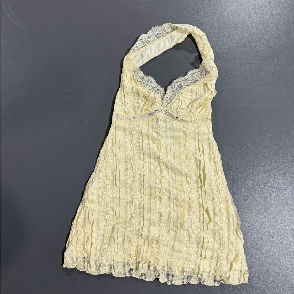 Princess Polly Lace Dress in Soft Yellow